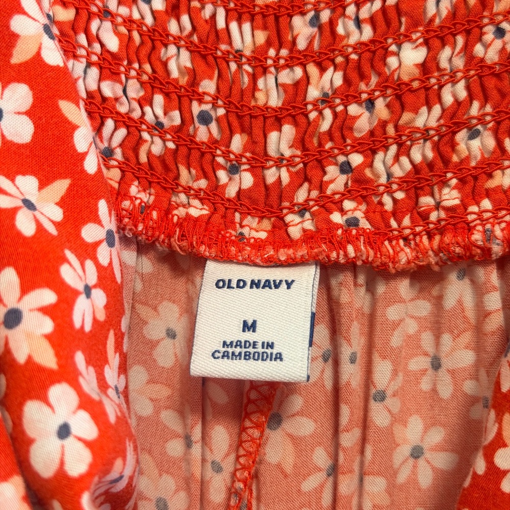 Old Navy Red and White Floral Jumpsuit - Picture 2 of 2